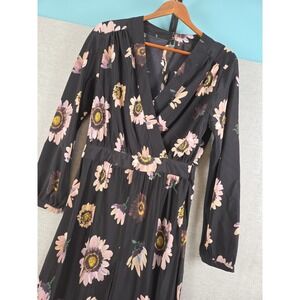 No. 6 Store NYC Black Floral Silk Jumpsuit USA Luxury Size 1 Wide Leg Flowy USA